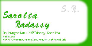 sarolta nadassy business card